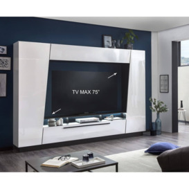"Media Entertainment Unit For TVs Up To 75"" - White Gloss 275cm" - thumbnail 2