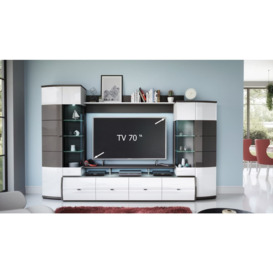 "Trendy Entertainment Unit For TVs Up To 70"" - White Gloss 300cm"