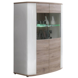 Rondo 30 Display Cabinet 100cm - White/Oak San Remo 100cm