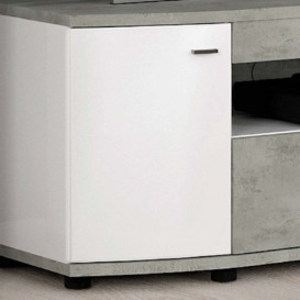 Rondo 03 TV Cabinet 150cm [Concrete Grey] - White Gloss 130cm - thumbnail 3