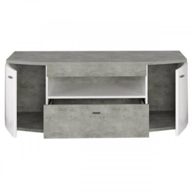 Rondo 03 TV Cabinet 150cm [Concrete Grey] - White Gloss 130cm - thumbnail 2