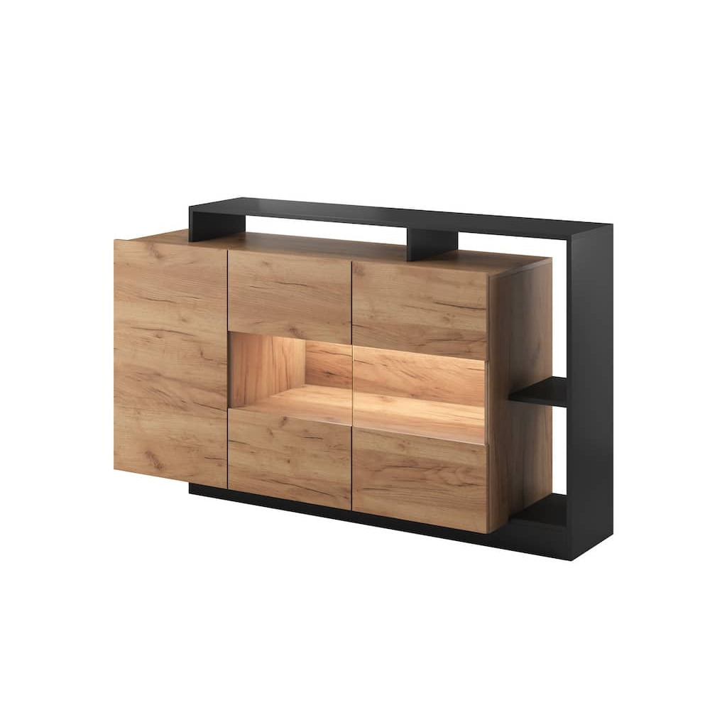 Alva Display Sideboard Cabinet 155cm - Oak Golden 155cm - image 1