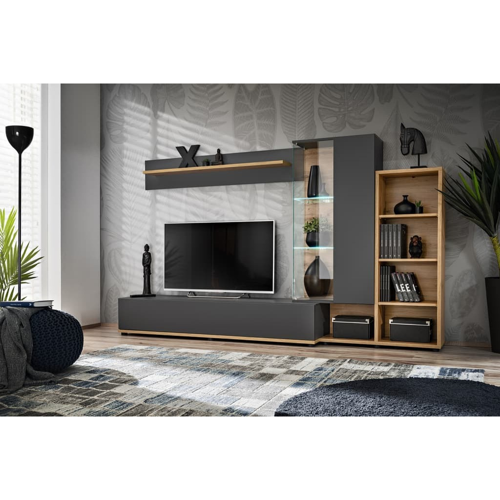 "Silk II Entertainment Unit For TVs Up To 60"" - Anthracite 240cm" - image 1