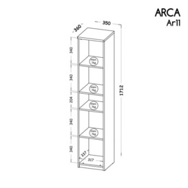 Arca AR11 Bookcase 35cm - Oak Wotan 35cm - thumbnail 3