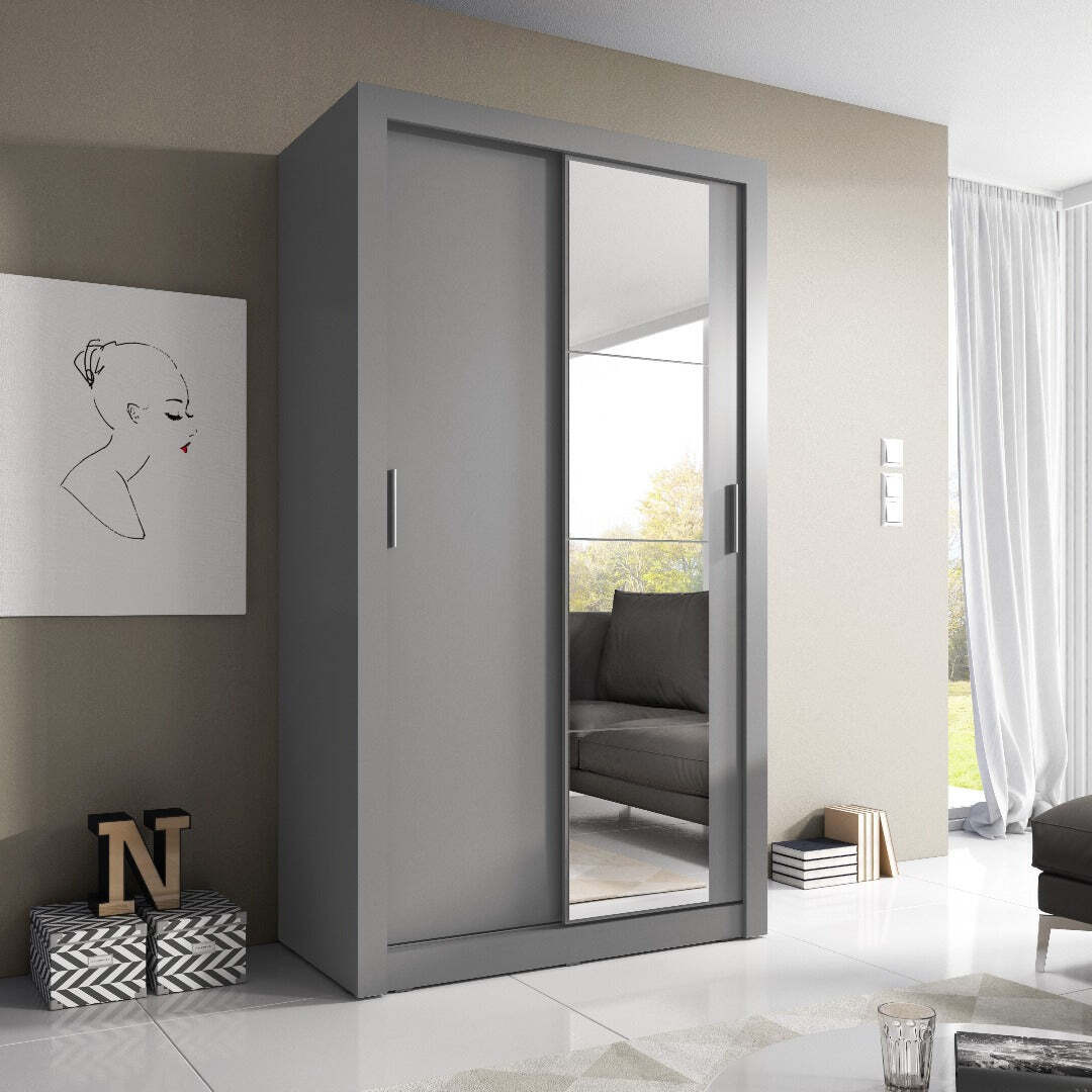 Arti 6 - 2 Sliding Door Wardrobe 120cm - Grey Matt 120cm - image 1