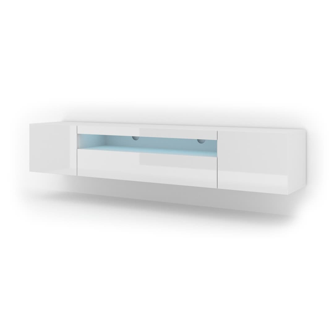 Aura TV Cabinet 200cm - White Gloss 200cm - image 1