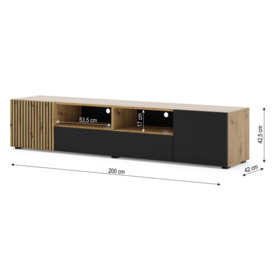 Auris TV Cabinet 200cm - Oak Artisan 200cm - thumbnail 3