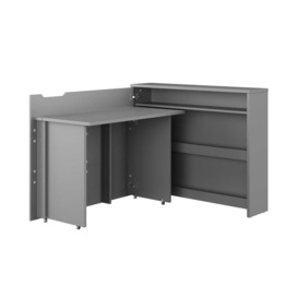 Work Concept Convertible Hidden Desk With Storage - Left Grey Matt 115cm - thumbnail 1