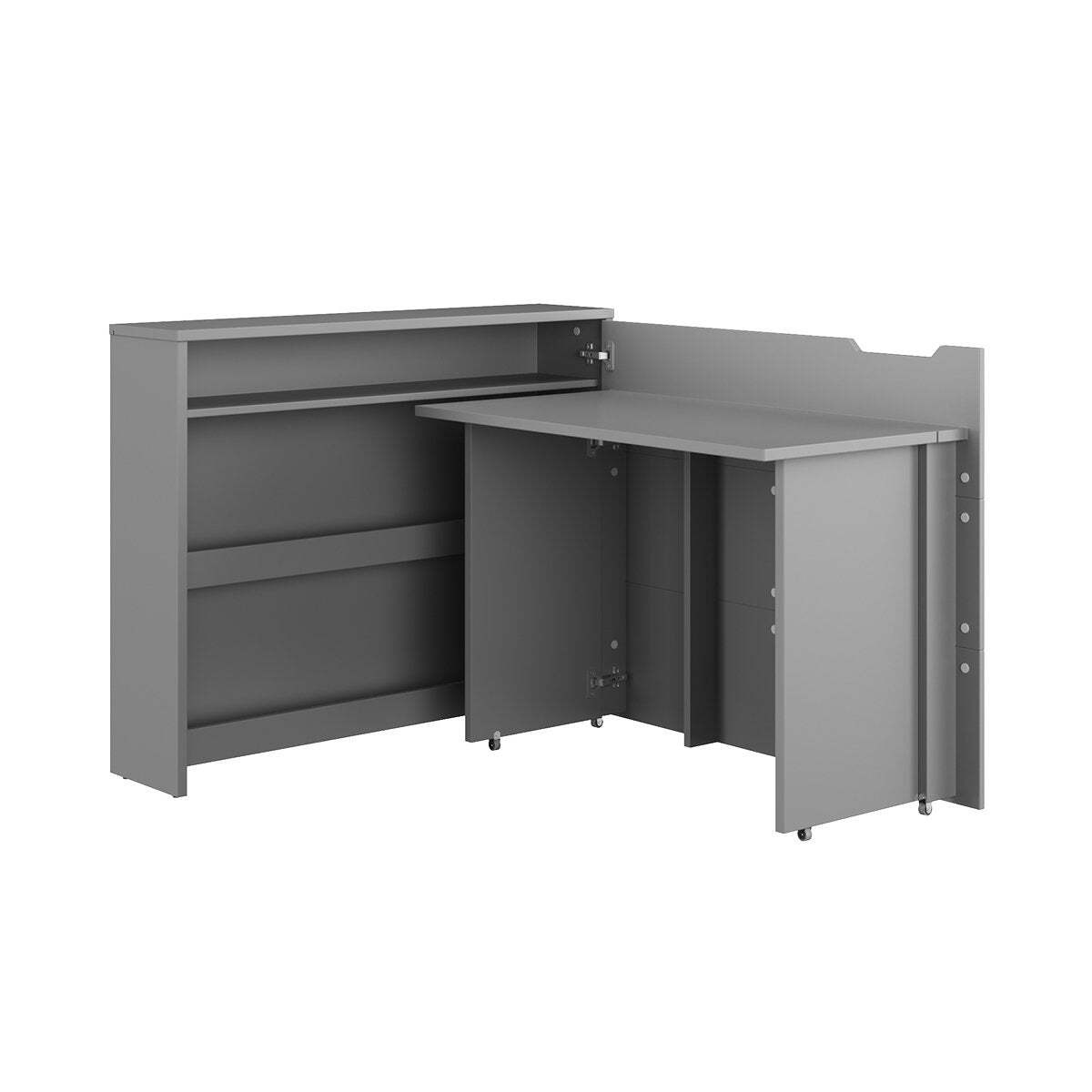 Work Concept Convertible Hidden Desk With Storage - Right Grey Matt 115cm - image 1