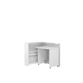 Work Concept Slim Convertible Hidden Desk 90cm - White Gloss Right 90cm