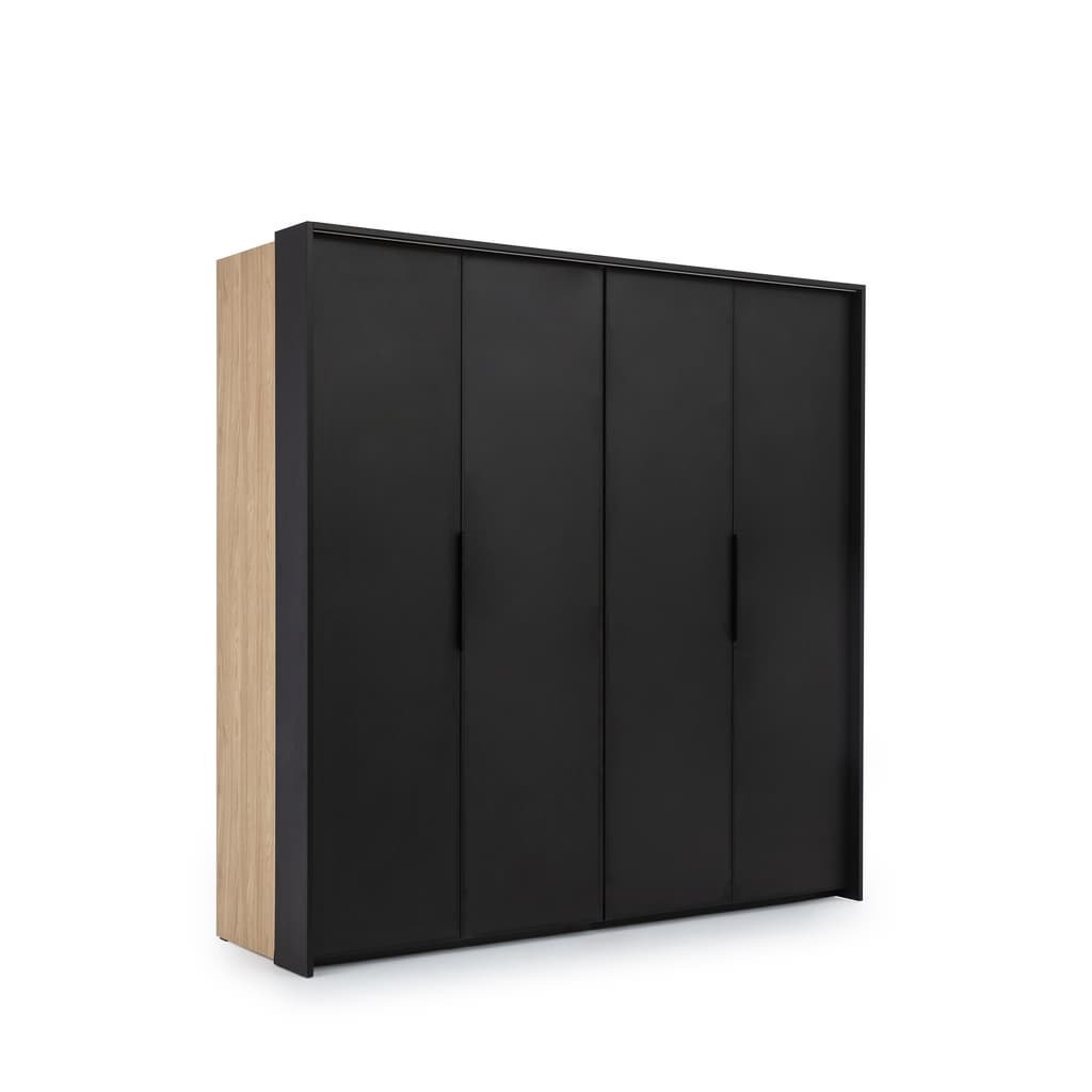 Black Loft Folding Door Wardrobe 204cm - Black 204cm - image 1