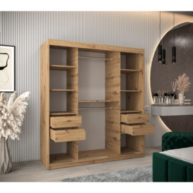 Boliwia Sliding Door Wardrobe 180cm - Oak Artisan 180cm - thumbnail 3