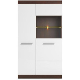 Bordo 06 Display Cabinet - 86cm White Gloss - thumbnail 2
