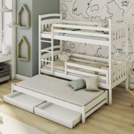 Alan Bunk Bed with Trundle and Storage - Pine Foam/Bonnell Mattresses - thumbnail 2