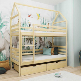 Wooden Bunk Bed Alex With Storage - Pine Without Mattresses - thumbnail 2