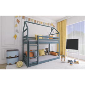 Wooden Bunk Bed Axel - Grey Without Mattresses