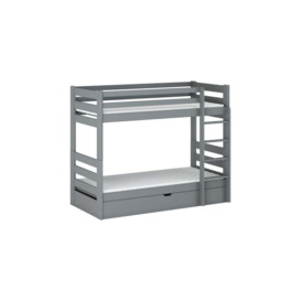 Wooden Bunk Bed Aya With Storage - Grey Without Mattresses