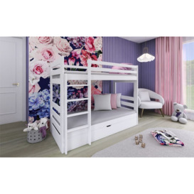 Wooden Bunk Bed Aya With Storage - White Without Mattresses - thumbnail 1