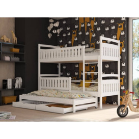 Blanka Bunk Bed with Trundle and Storage - White Matt Without Mattresses - thumbnail 3