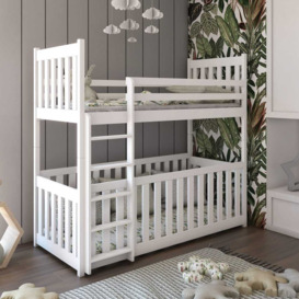 Wooden Bunk Bed Cris with Cot Bed - Graphite Foam Mattresses - thumbnail 3