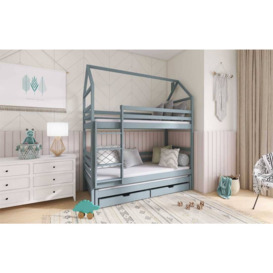 Dalia Bunk Bed with Trundle and Storage - Grey Without Mattresses - thumbnail 3