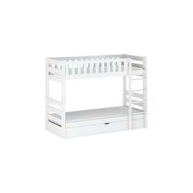 Wooden Bunk Bed Focus With Storage - White Without Mattresses - thumbnail 1