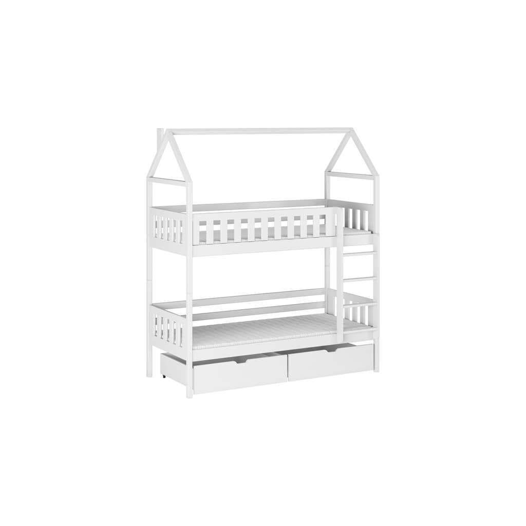 Wooden Bunk Bed Gaja With Storage - White Without Mattresses - image 1
