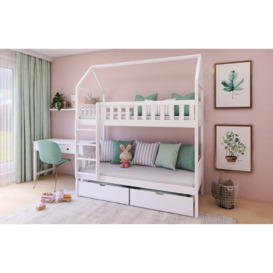 Wooden Bunk Bed Gaja With Storage - White Without Mattresses - thumbnail 3