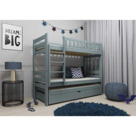 Harvey Bunk Bed with Trundle and Storage - White Foam Mattresses - thumbnail 2
