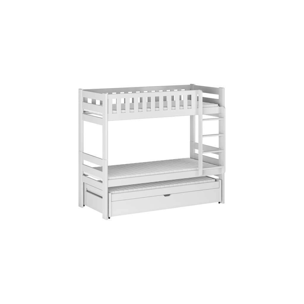 Harvey Bunk Bed with Trundle and Storage - White Without Mattresses - image 1