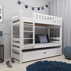 Harvey Bunk Bed with Trundle and Storage - White Without Mattresses - thumbnail 2