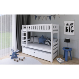 Harvey Bunk Bed with Trundle and Storage - White Without Mattresses - thumbnail 3