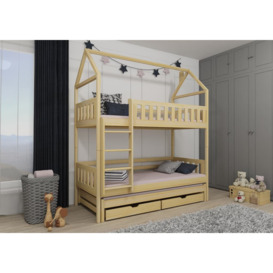 Iga Bunk Bed with Trundle and Storage - Pine Without Mattresses