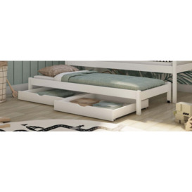 Igor Bunk Bed with Trundle and Storage - White Matt Foam Mattresses - thumbnail 3