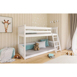 Wooden Bunk Bed Kevin - White Without Mattresses