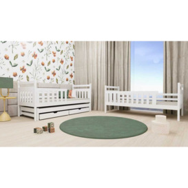 Klara Bunk Bed with Trundle and Storage - White Matt Without Mattresses - thumbnail 3