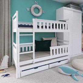 Kors Bunk Bed with Trundle and Storage - White Matt Without Mattresses - thumbnail 2