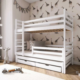 Luke Bunk Bed with Trundle and Storage - Grey Foam Mattresses - thumbnail 2