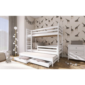 Luke Bunk Bed with Trundle and Storage - White Without Mattresses - thumbnail 3