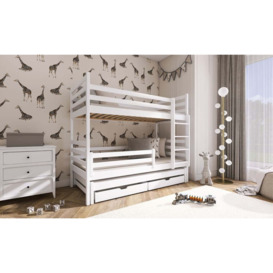 Luke Bunk Bed with Trundle and Storage - White Without Mattresses - thumbnail 1