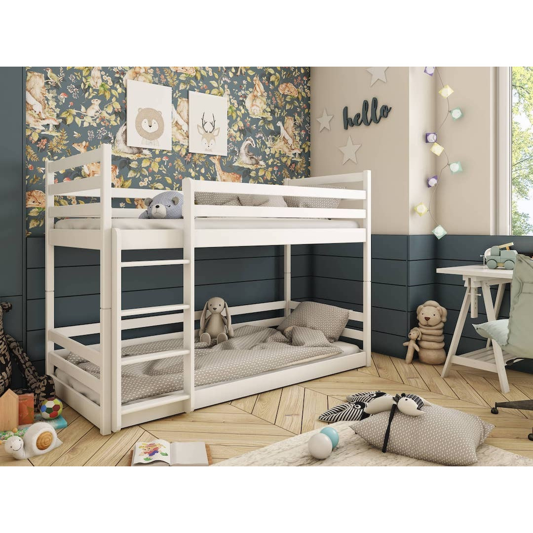 Wooden Bunk Bed Mini - White Without Mattresses - image 1