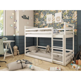 Wooden Bunk Bed Mini - White Without Mattresses - thumbnail 3