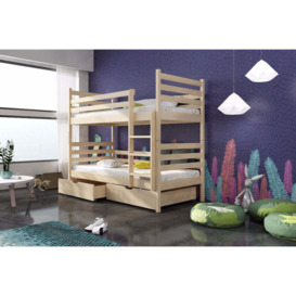 Wooden Bunk Bed Nemo with Storage - Pine Foam Mattresses