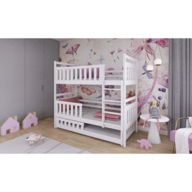 Wooden Bunk Bed Olivia With Trundle - White Without Mattresses - thumbnail 3