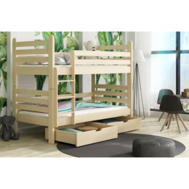 Wooden Bunk Bed Patryk with Storage - Pine Without Mattresses - thumbnail 1