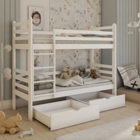 Wooden Bunk Bed Patryk with Storage - Pine Without Mattresses - thumbnail 2