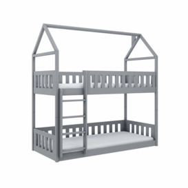Wooden Bunk Bed Pola - Grey Without Mattresses