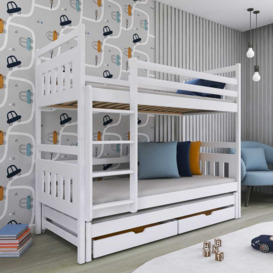 Seweryn Bunk Bed with Trundle and Storage - Graphite Without Mattresses - thumbnail 2