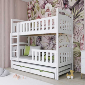 Viki Bunk Bed with Trundle and Storage - Grey Matt Without Mattresses - thumbnail 2