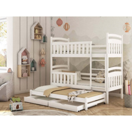 Viki Bunk Bed with Trundle and Storage - White Matt Without Mattresses - thumbnail 3